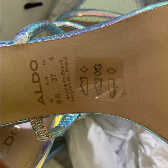 Aldo Iridescent Snake-Print Heels - Picture 3 of 3